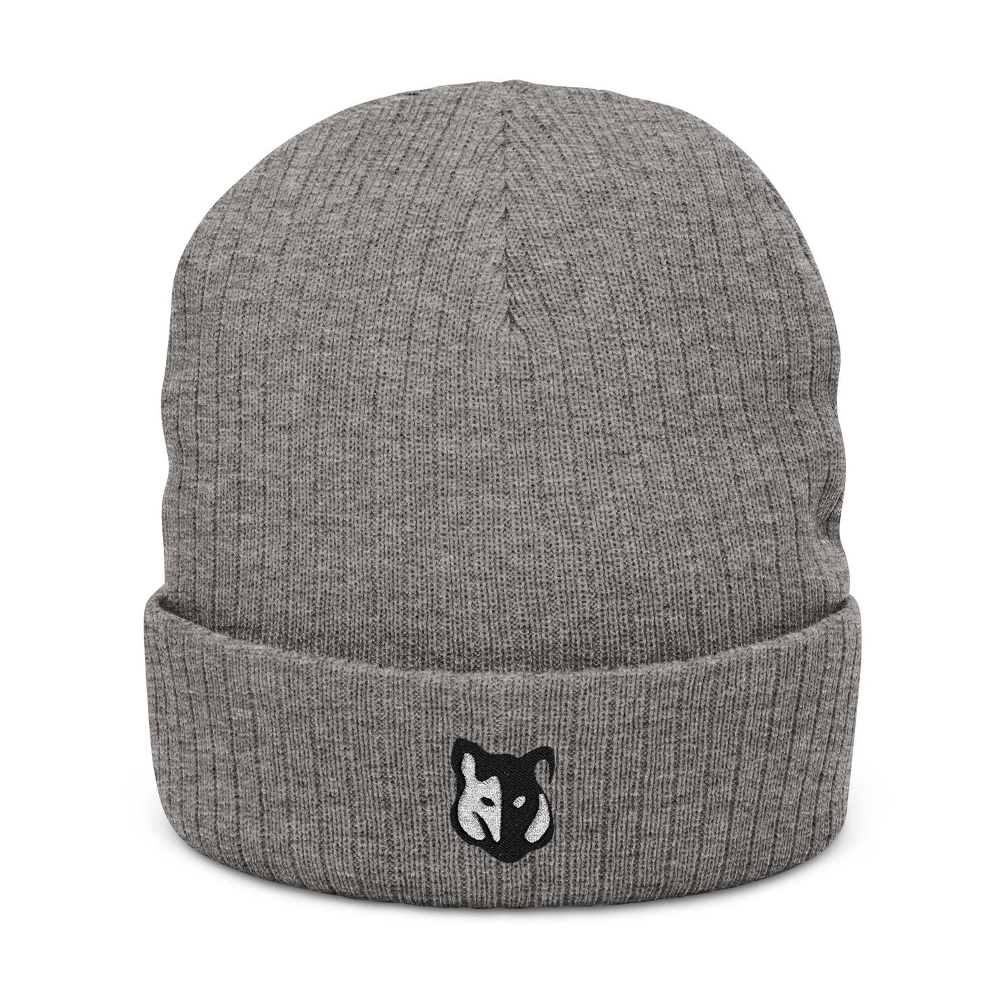 Seugruh Embroidered Ribbed Knit Beanie -