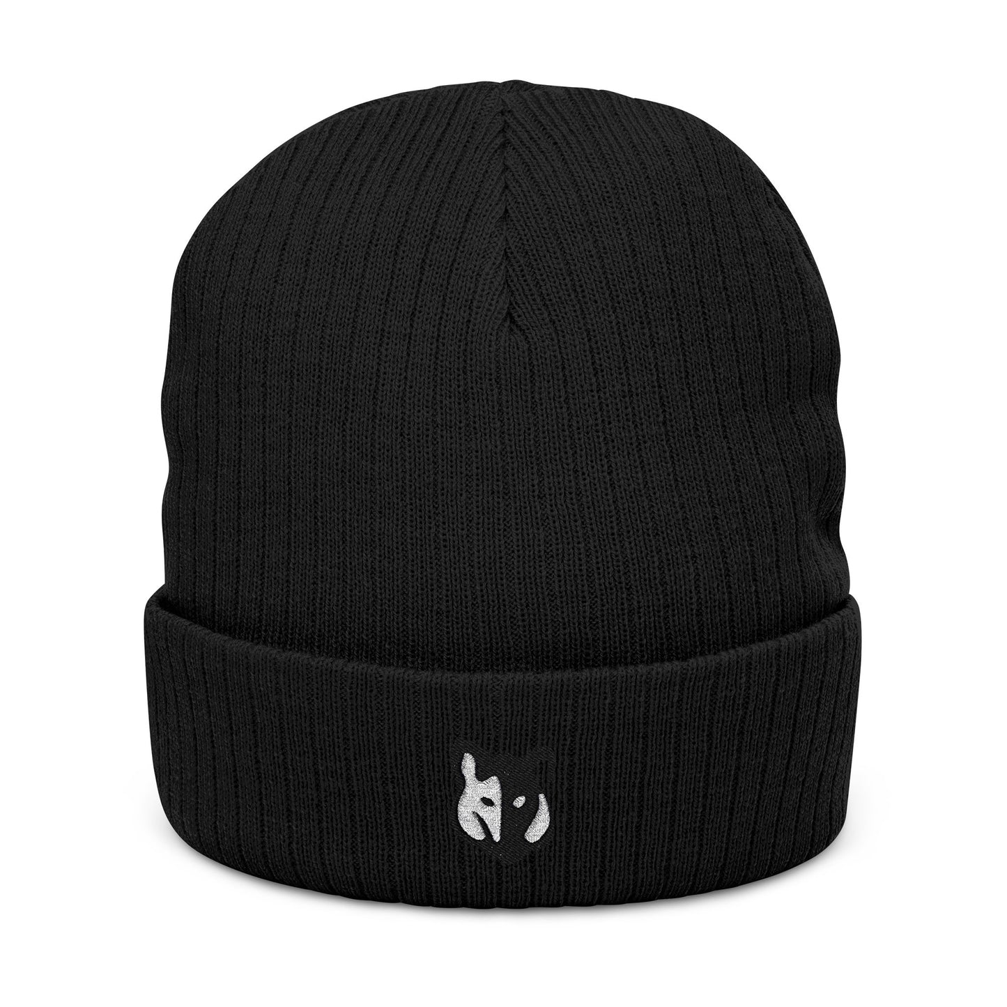 Seugruh Embroidered Ribbed Knit Beanie -