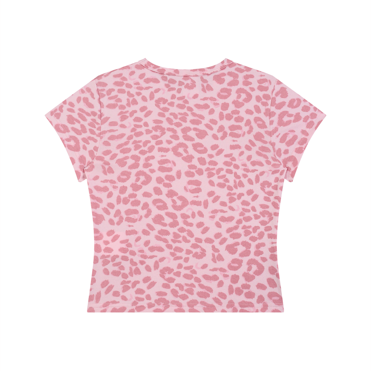 Seugruh Bastien Women’s Red “Baddie” Leopard Print Crop T-Shirt