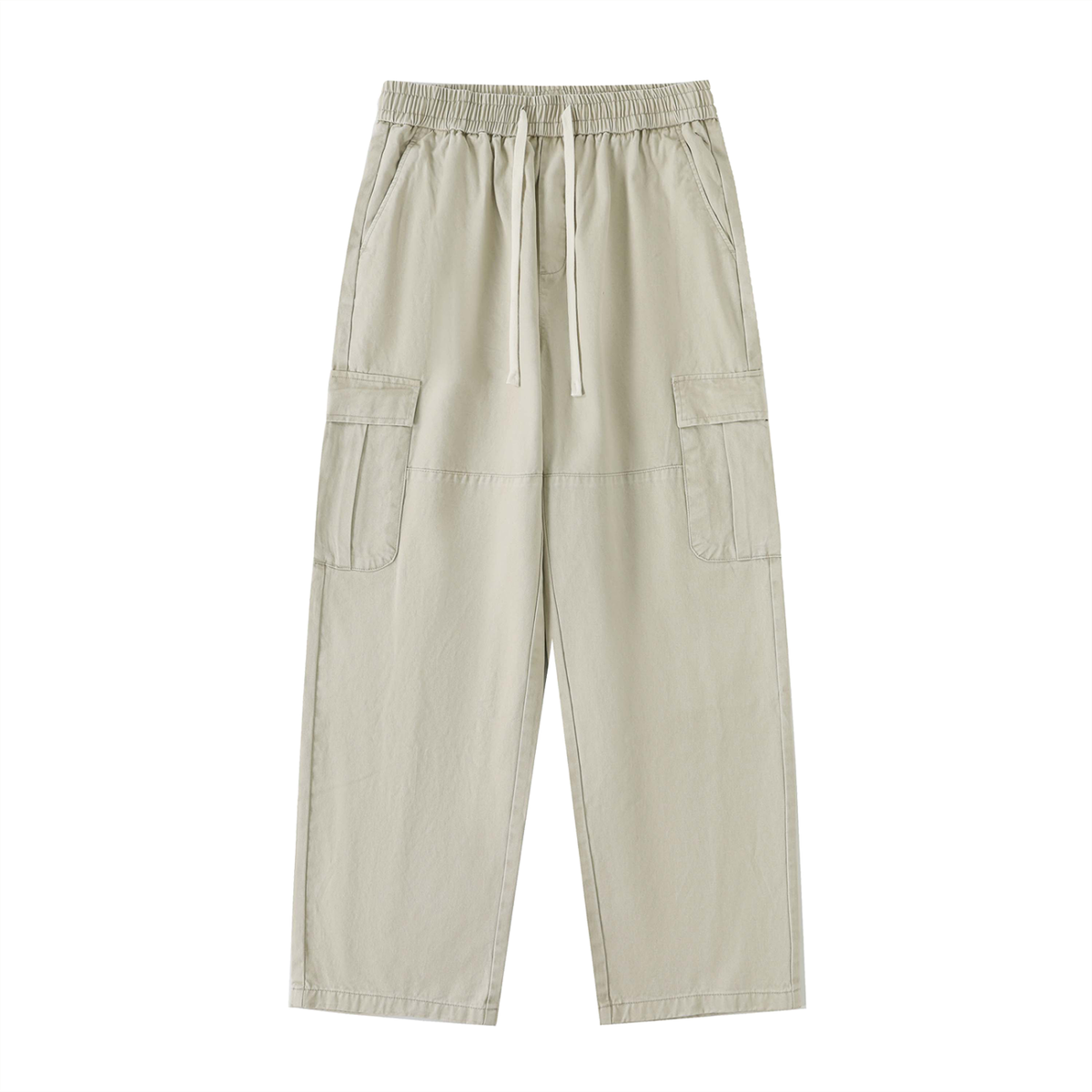 Essential Drawstring Straight-Leg Cargo Pants