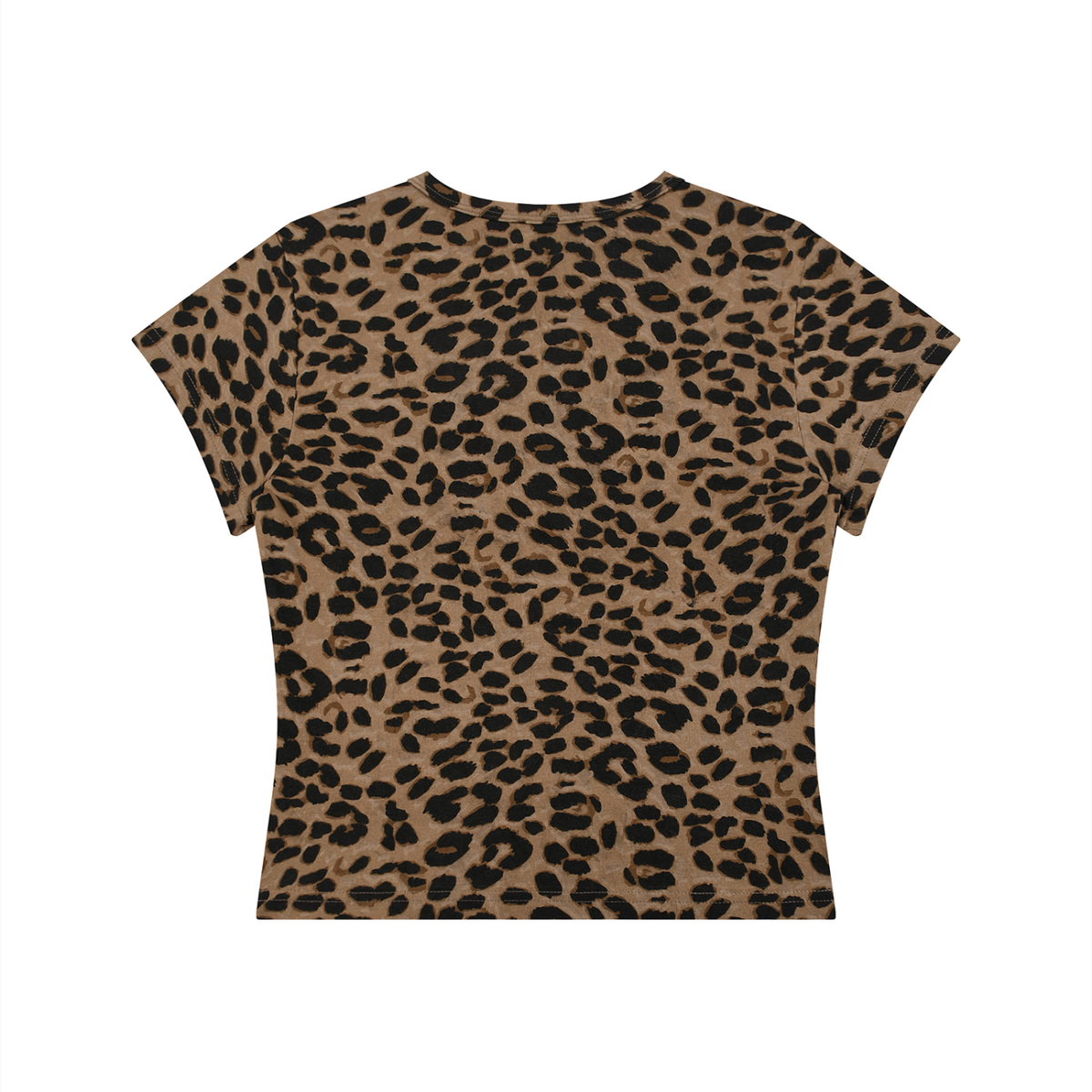 Seugruh Bastien Women’s Red “Baddie” Leopard Print Crop T-Shirt