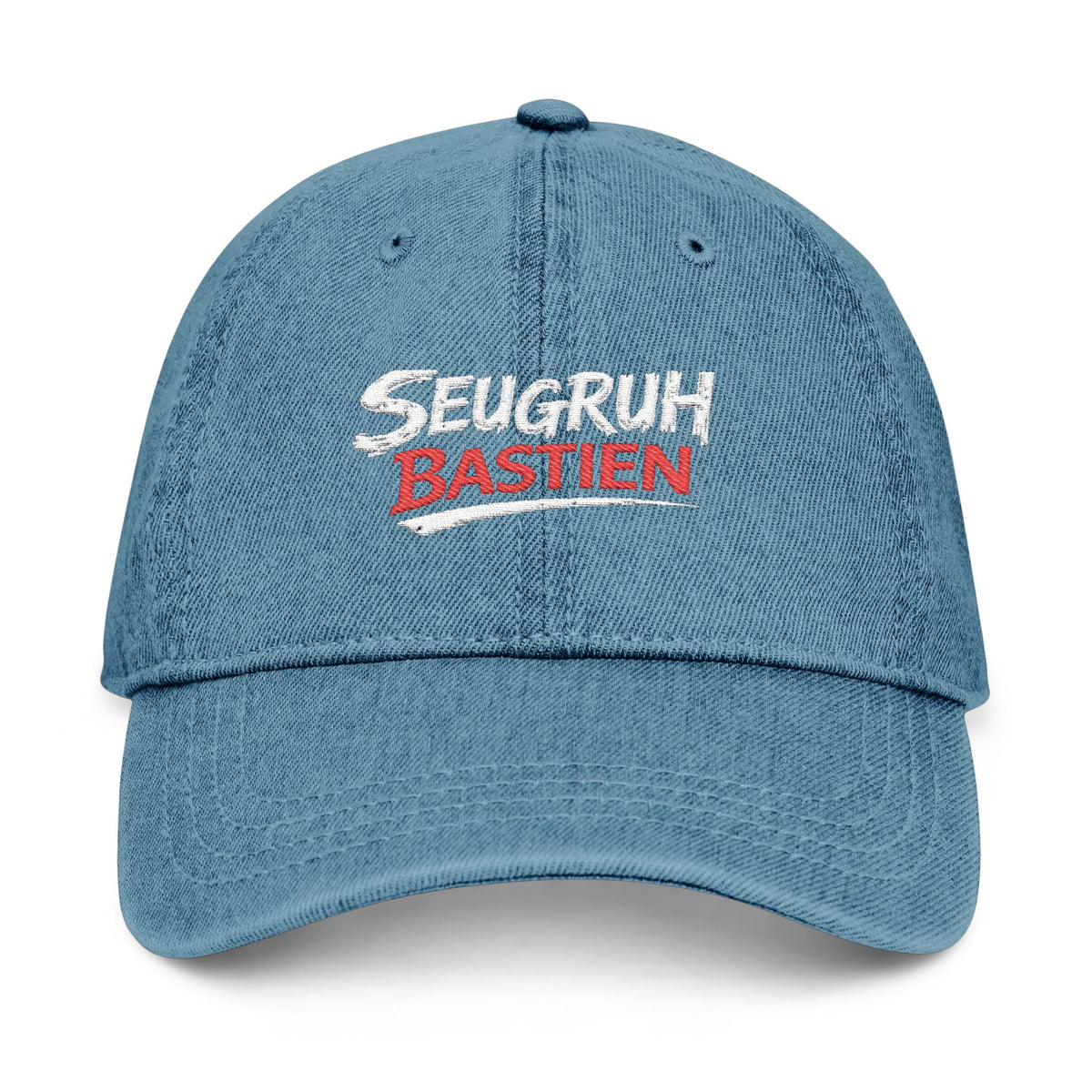 Seugruh Bastien Denim Classic Cap - embroidered low-profile denim streetwear cap