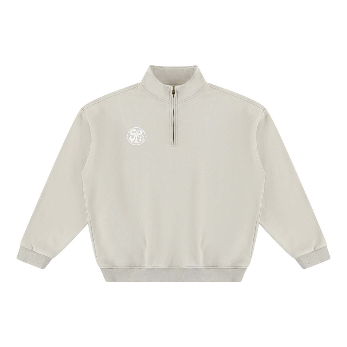 Seugruh Bastien Vintage Wash Quarter-Zip Fleece Sweatshirt