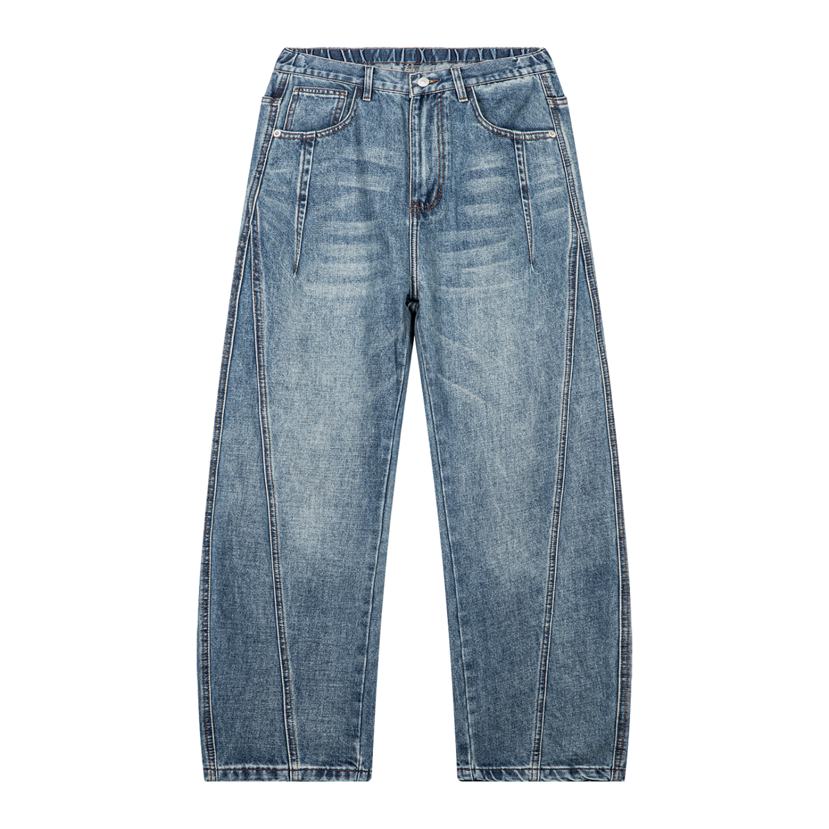 Essential Unisex Barrel Leg Denim Jeans