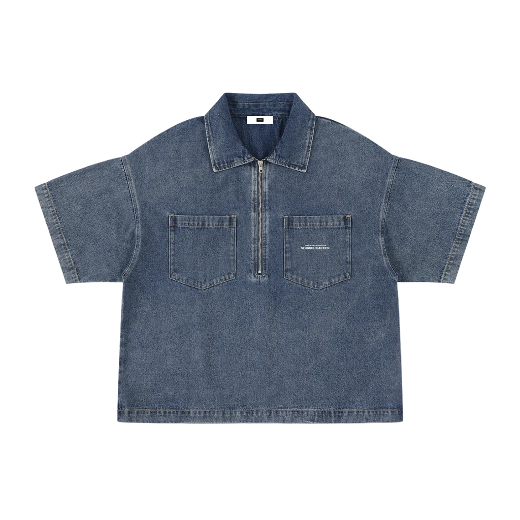 Vintage Quarter-Zip Denim