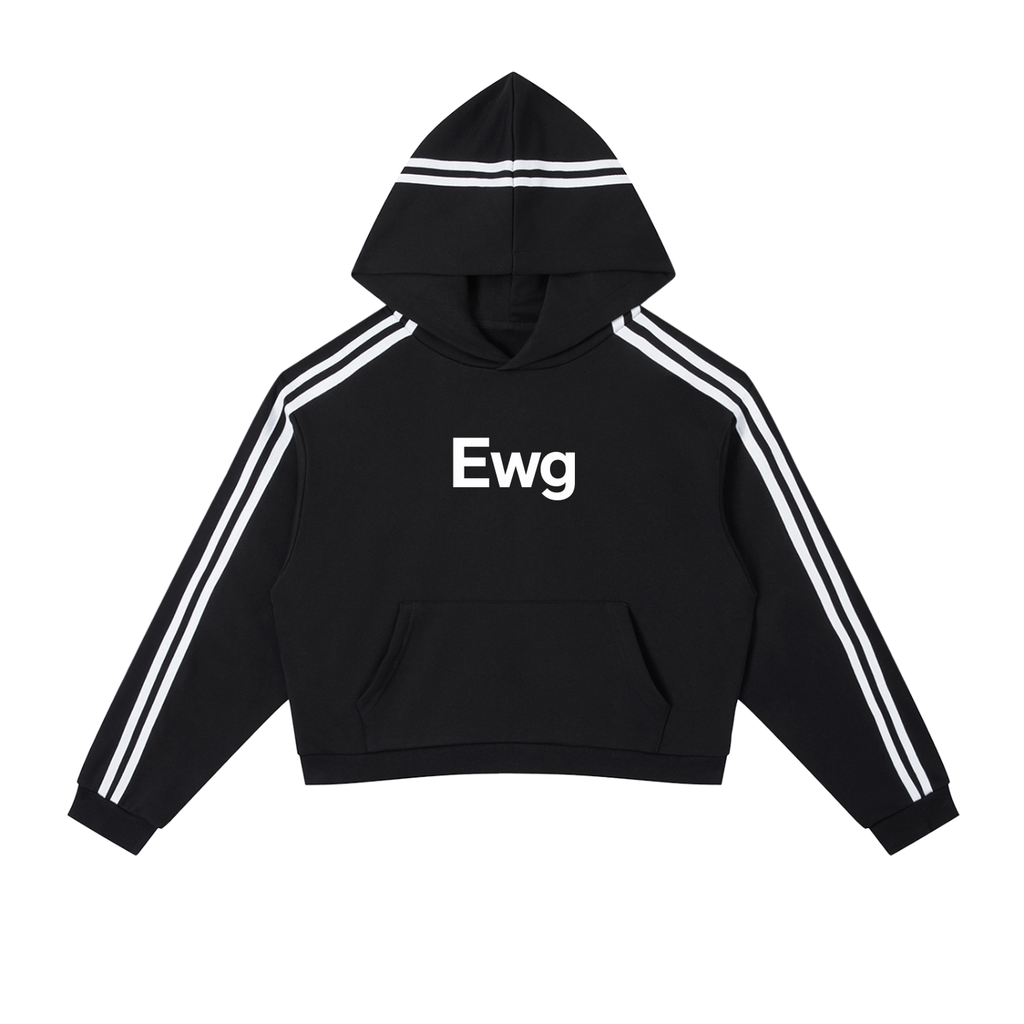 Ewg Contrast Cropped Hoodie