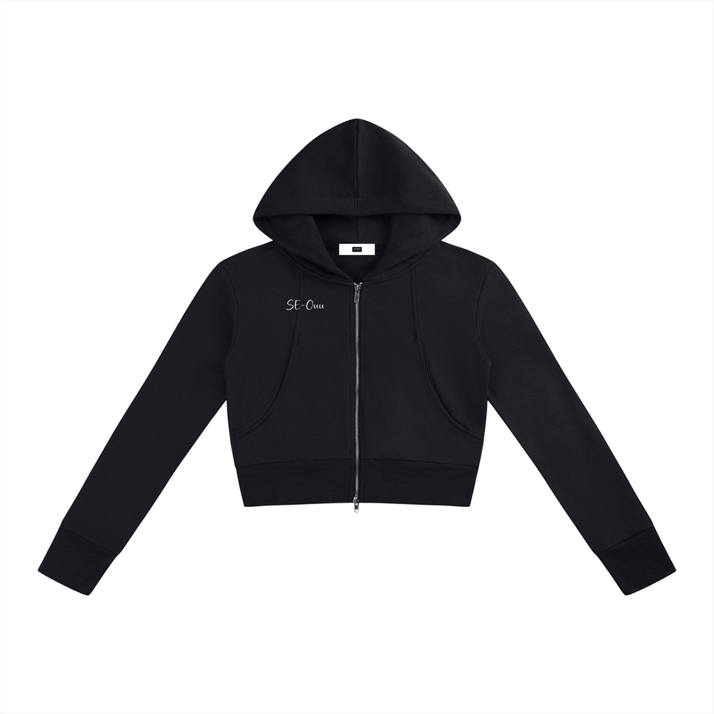 Slim Crop Full Zip Hoodie