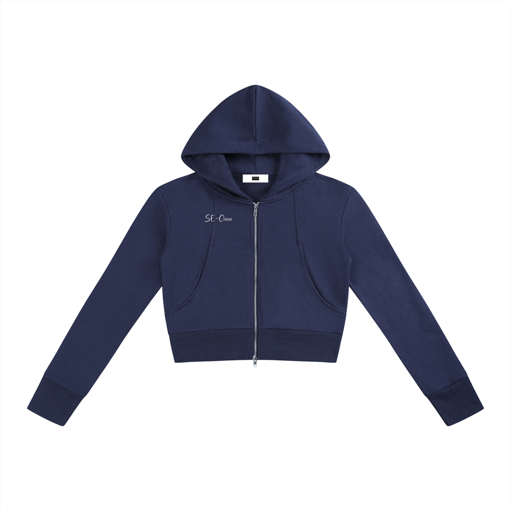 Slim Crop Full Zip Hoodie