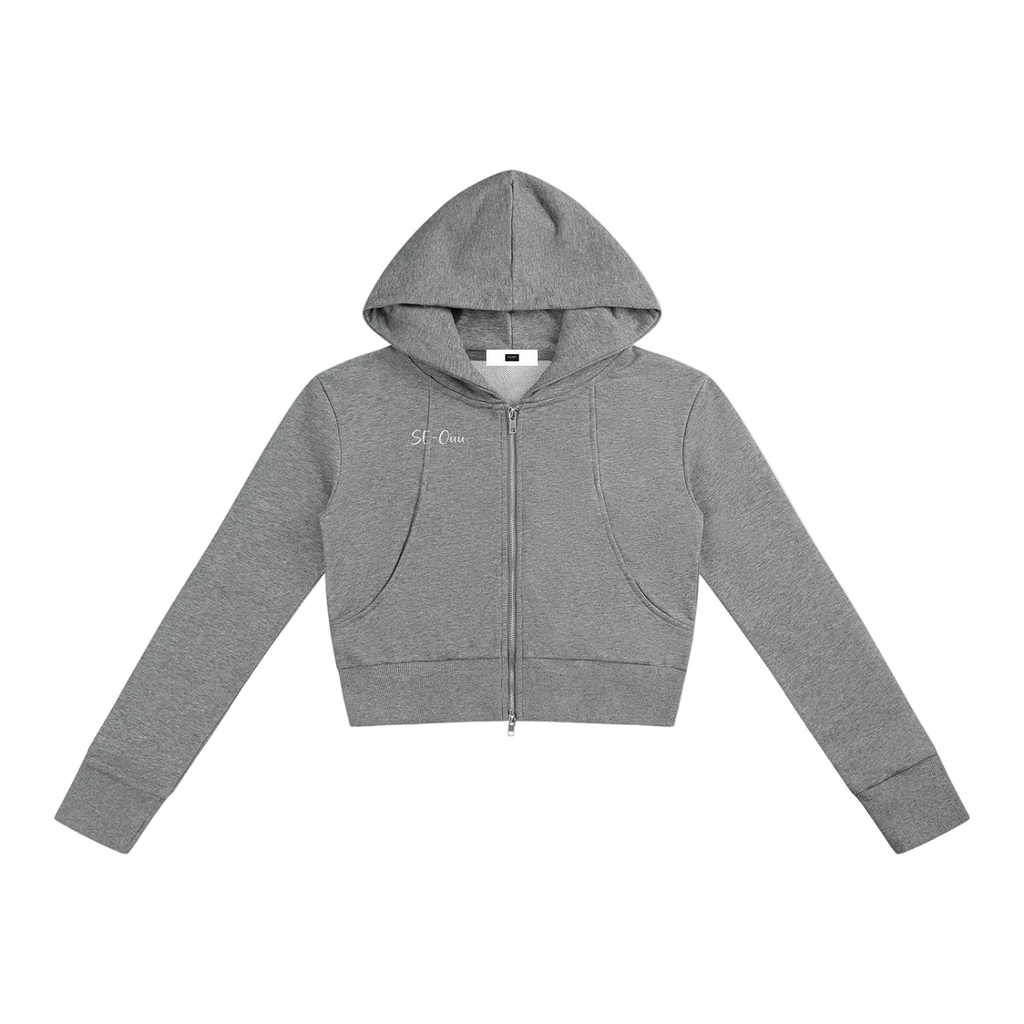 Slim Crop Full Zip Hoodie