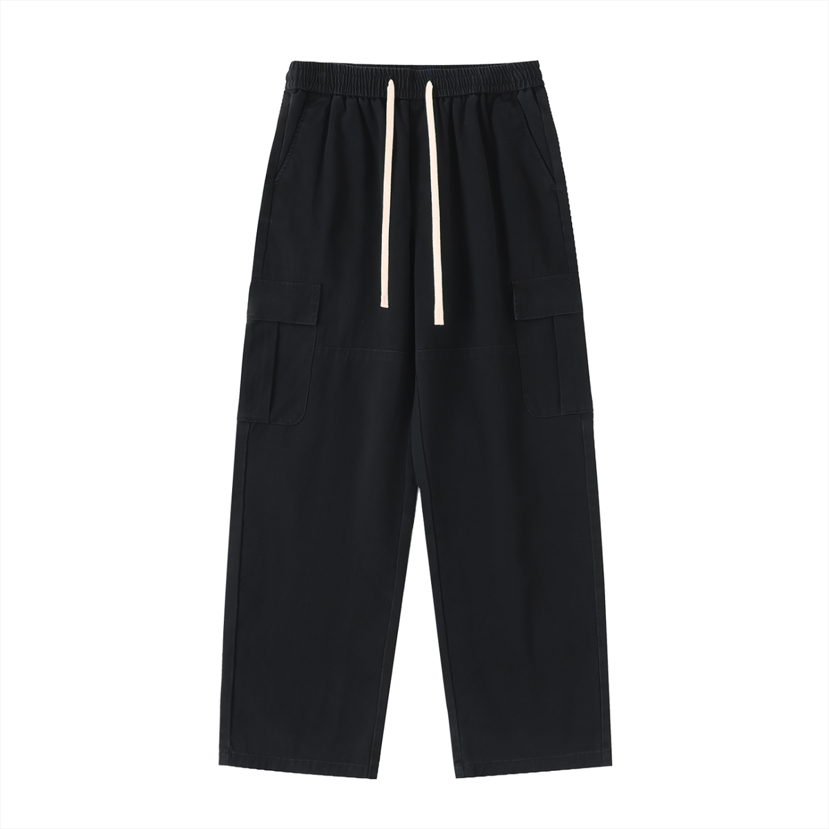 Essential Drawstring Straight-Leg Cargo Pants