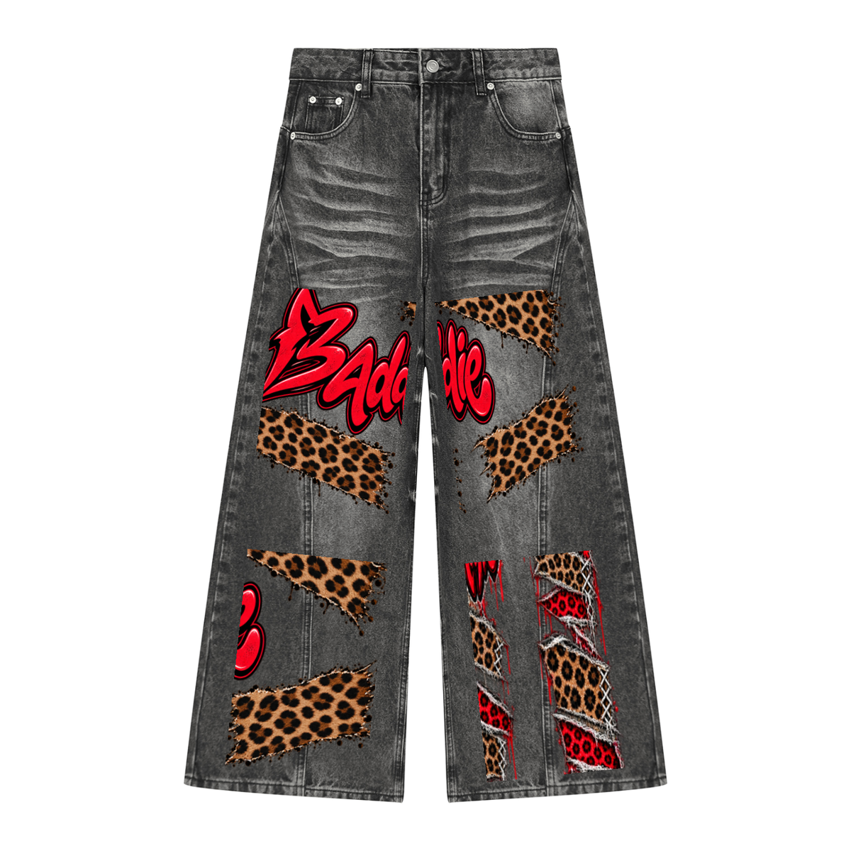 Seugruh Bastien Women’s “Baddie” Vintage Wide Leg Denim Jeans