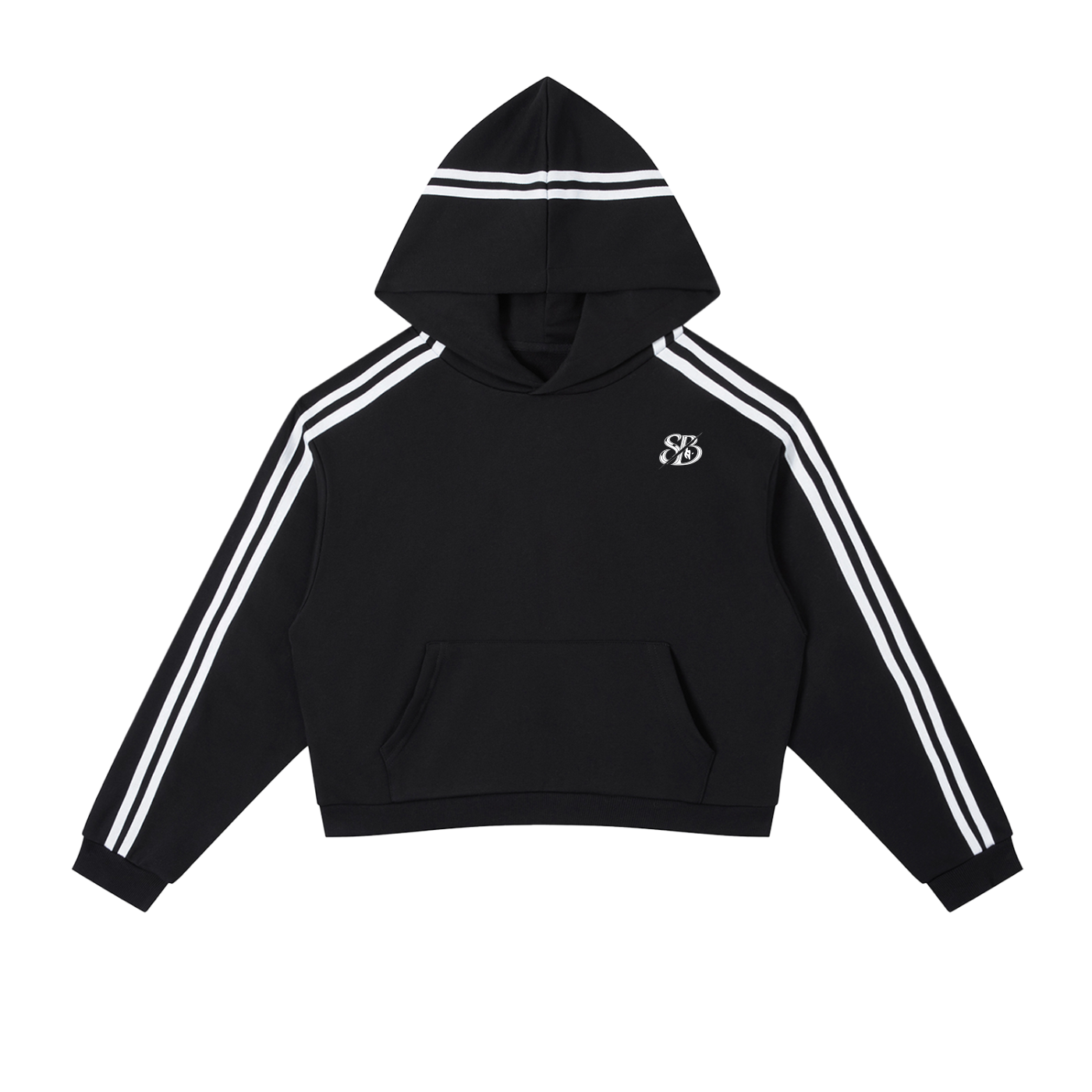 Contrast Cropped Hoodie