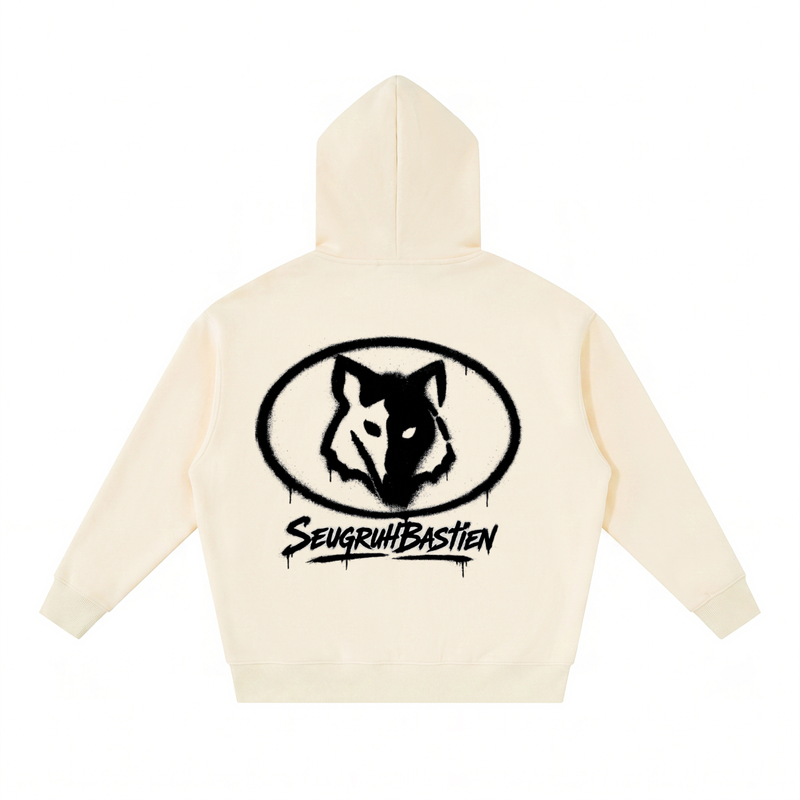 Seugruh Bastien White Wolf Boxy Hoodie