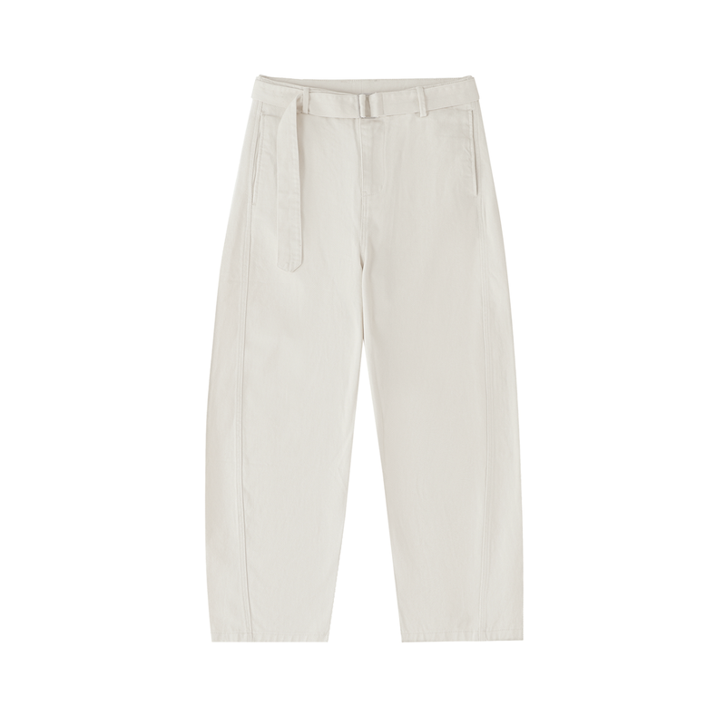 Essential Belted Barrel Chino Pants
