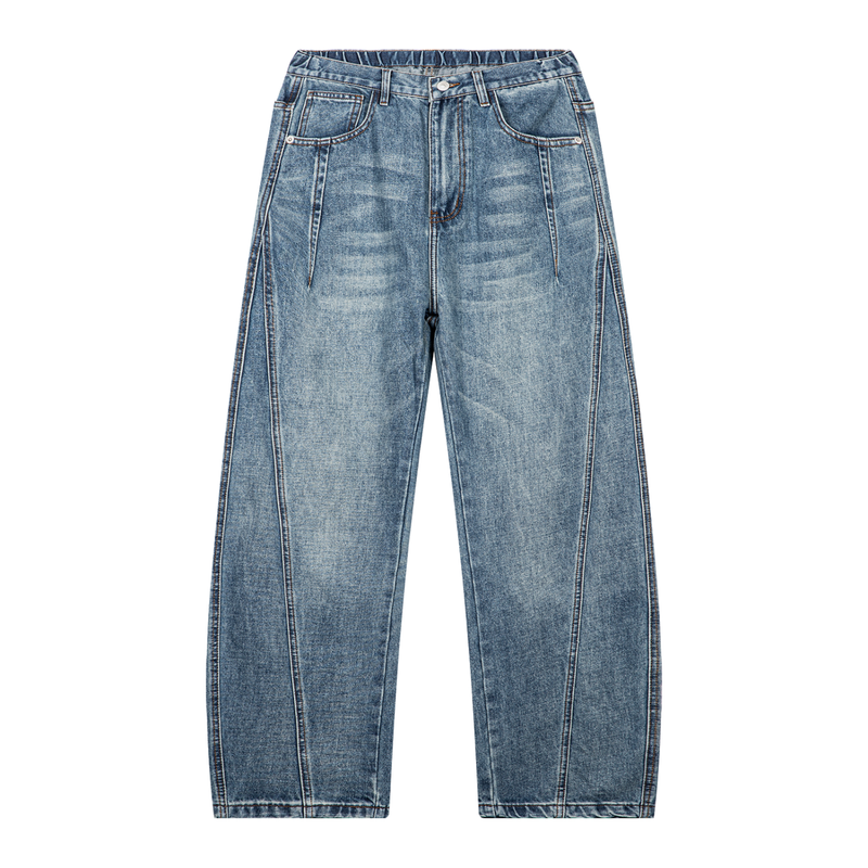 Essential Unisex Barrel Leg Denim Jeans