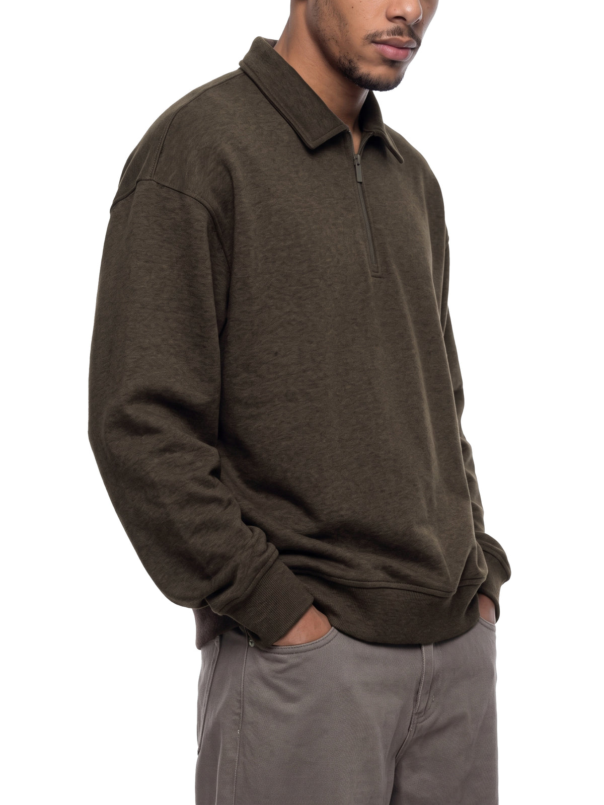 Essential Boxy Quarter-Zip Sweatshirt